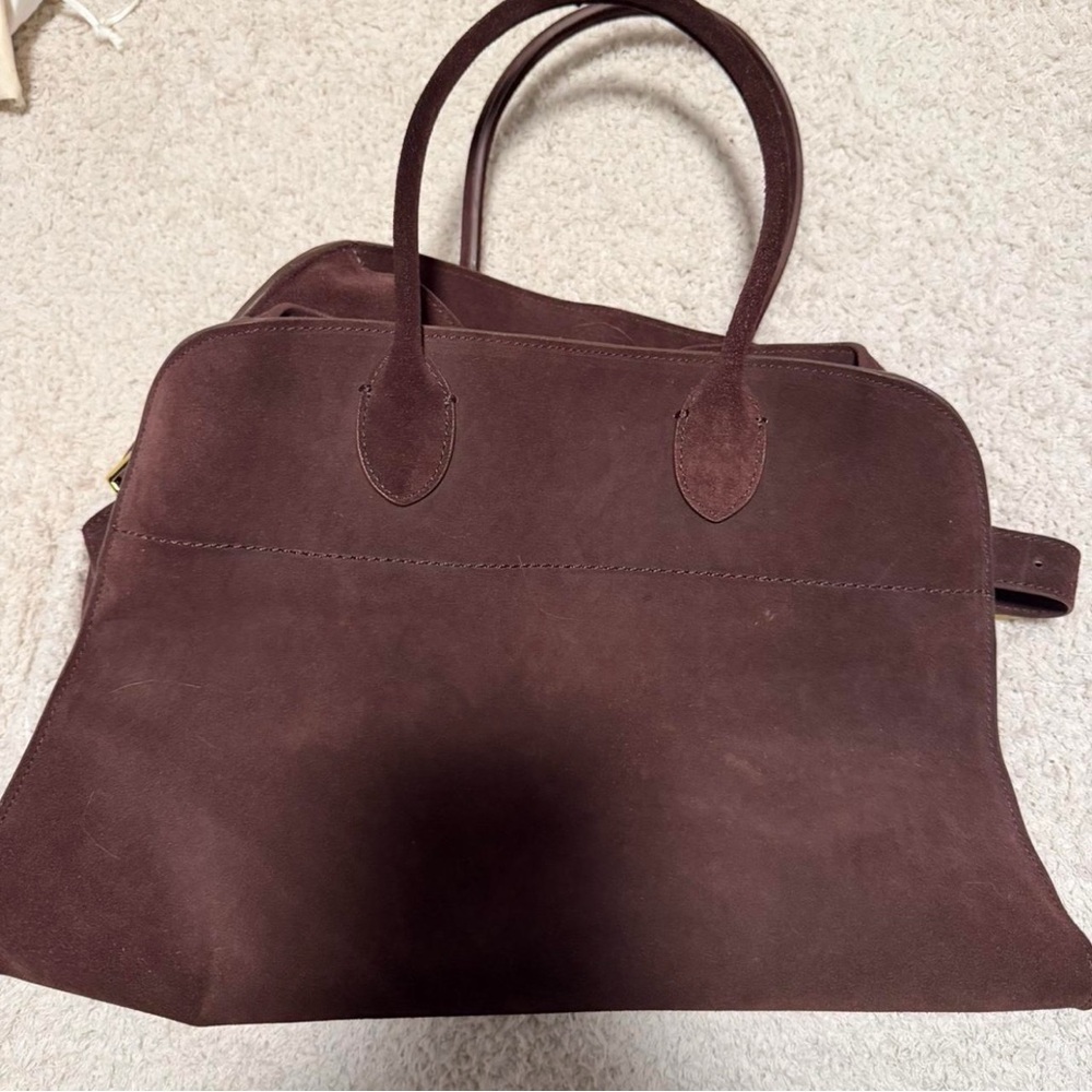 Brown Suede Tote Handbag